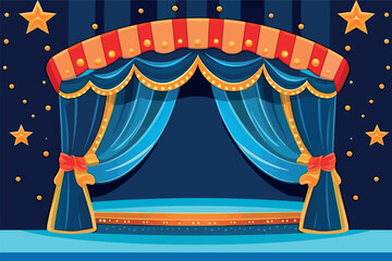 Puppet Theater Backdrop for cartoon animation