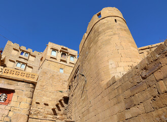 Fort in the city of Jaisalmer, in the Indian state of Rajasthan. It is believed to be one of the very few "living forts" in the world (such as Carcassonne, France) Jaisalmer Rajasthan Inida
