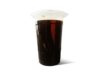 Coffee in disposable plastic cup