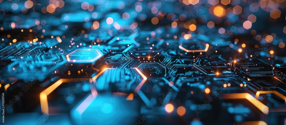 Poster hackers targeted interconnected hexagonal security system.