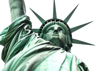Fototapeta premium Statue of Liberty holding a torch. Suitable for patriotic and American-themed designs