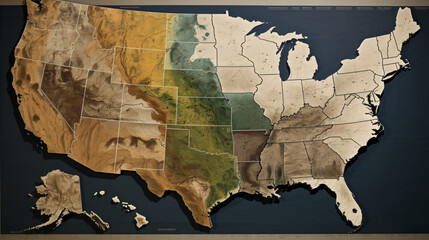 A soil type map of North America categorizing different regions based on soil composition and characteristics.