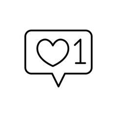 Love notification outline icons, minimalist vector illustration ,simple transparent graphic element .Isolated on white background