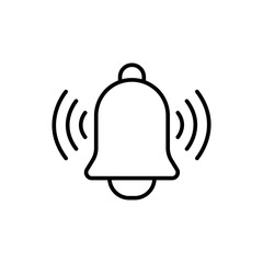 Notification bell outline icons, minimalist vector illustration ,simple transparent graphic element .Isolated on white background