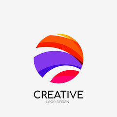 Modern abstract logo design. Geometric vector art. Clean overlapping lines and abstract shapes. Perfect for modern brand