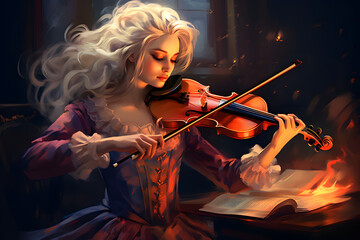 Fototapeta premium classical violin player, classical musician, classical music, violin