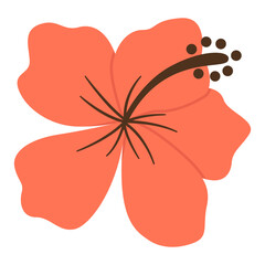 Tropical floral illustration. Colorful flat vector illustration with tropical and floral theme.