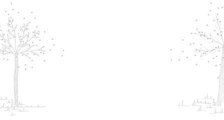 Black tree isolated on White background.