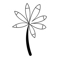 Tropical floral line art. Design element with tropical and floral theme.