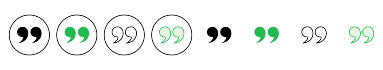 Quote icon set. Quotation mark symbol.