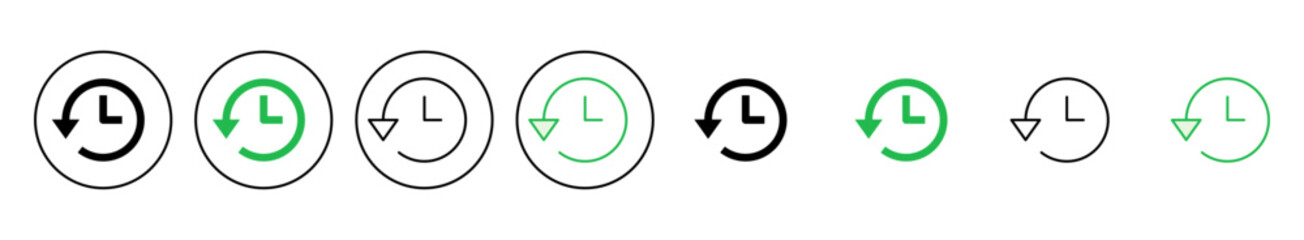 History icon set. recent event history