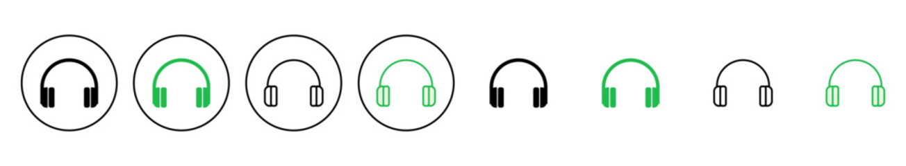 Headphone icon set. Headvector icon symbols