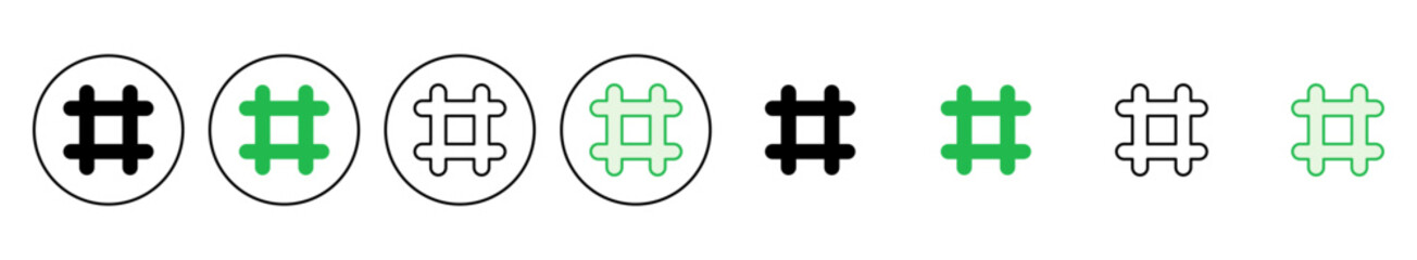 Hashtag icon set. hashtag symbol