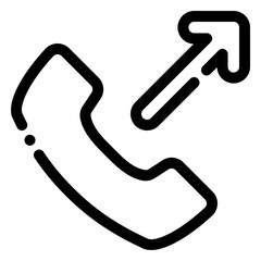 outgoing call icon in line style