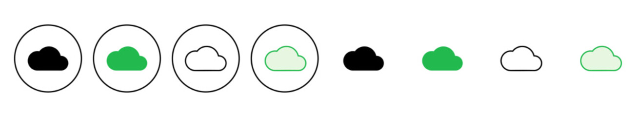 Cloud icon set. cloud vector icon
