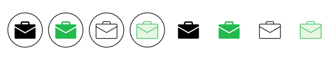 Briefcase icon set. suitcase icon. luggage symbol.