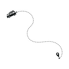 Car Travel Route Icon