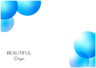 透明感のあるおしゃれな水玉フレアフレーム青