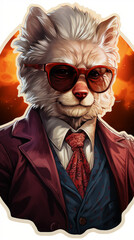 Anthropomorphic Fox in Suit with Sunglasses

