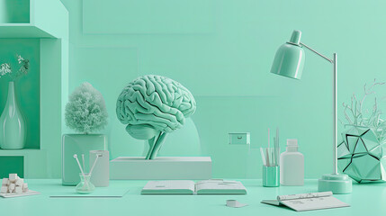 Pastel Mint Neurotechnology Theme Exploration