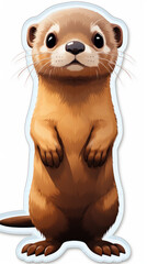 Fototapeta premium illustration of a standing cartoon weasel