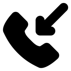 incoming call icon in solid style