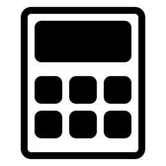 calculator icon in solid style - obrazy, fototapety, plakaty