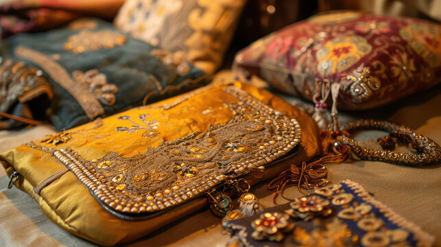 Amber Hand-Held Bags and Buttonhook Designs