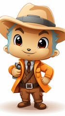 Fototapeta premium Anthropomorphic Animal Character in Detective Costume
