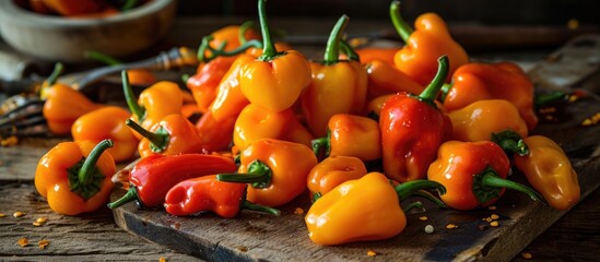 Prepared raw mini sweet peppers, organic and ready to enjoy.