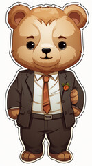 Fototapeta premium Anthropomorphic Bear Character in Business Attire