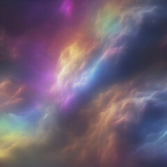 Fototapeta na wymiar Rainbow nebula, sky, and thunder. Colorful background