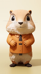 Anthropomorphic Chipmunk Character in Business Attire

