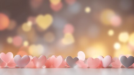 Valentines day abstract background with hearts generative ai