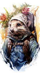 a portrait of an anthropomorphic groundhog.
