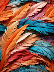 Close Up View of Colorful Feathers
