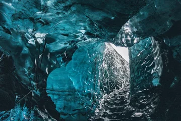 Photo sur Plexiglas Vert bleu アイスランドの風景 氷の洞窟　アイスケイブ