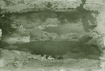 Green sage khaki gray white abstract water watercolor. Art background. Dirty dusty rough grunge. Pale pastel shades. Greenish grayish. Daub stain splash blot stain blob. Design.