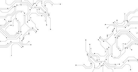 Abstract technology circuit diagram on white background.High tech circuit board connection system.Vector abstract technology on white background.	 - obrazy, fototapety, plakaty