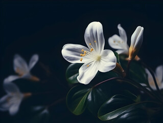 Fototapeta na wymiar Jesmine flower in studio background, single jesmine flower, Beautiful flower images