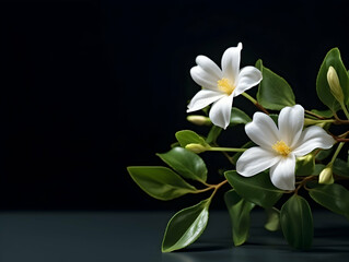 Jesmine flower in studio background, single jesmine flower, Beautiful flower images