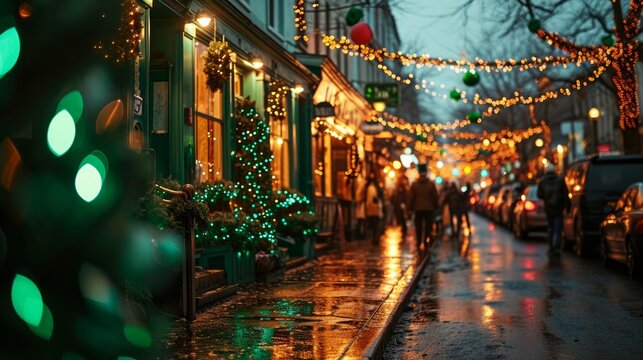 Vibrant Saint Patrick's Day parade procession with participants dressed in green attire