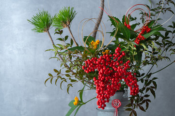 正月飾り　縁起の良い植物　新年のイメージ