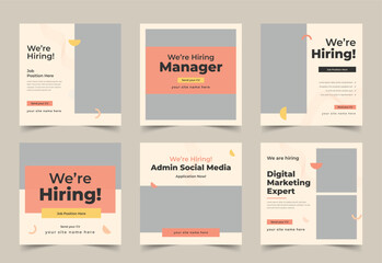 We are hiring job vacancy web banner and social media post template