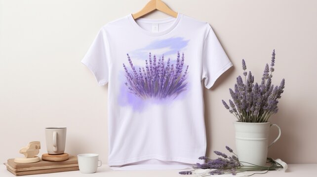 t shirt with flowers on hanger