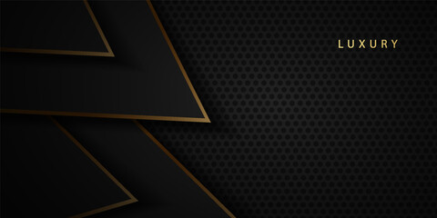 Abstract luxury black and gold color background