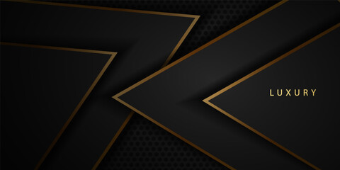 Abstract luxury black and gold color background