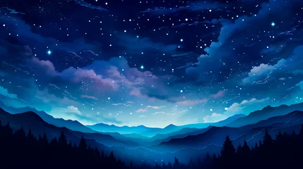 Poster sky background with many stars, sky full of stars © Gomez