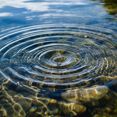 Fototapeta na wymiar Water ripples in the water. Generative AI.