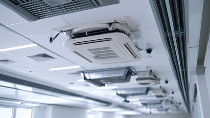 Fototapeta na wymiar Elevated Purity: Ceiling-Hung Air Purifiers